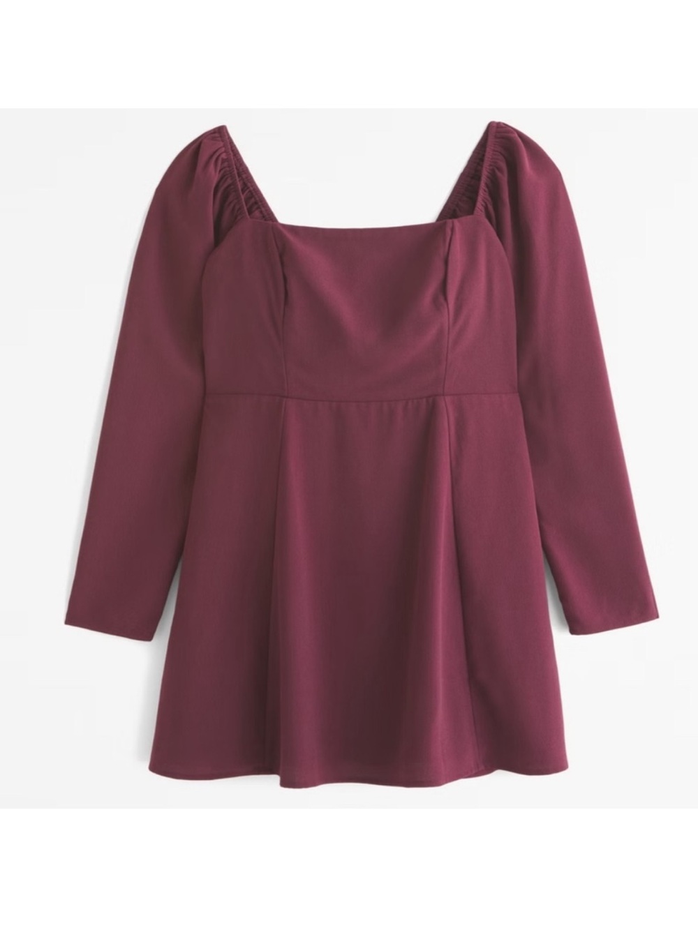 Abercrombie & Fitch Burgundy Long-Sleeve Mini Dress